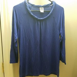 Anne Klein Rolled Collar Blouse